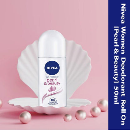 NIVEA Women Deodorant Roll On Pearl & Beauty, 3-Pack, 50ml Each - Long-Lasting Antiperspirant Protection Avelisse