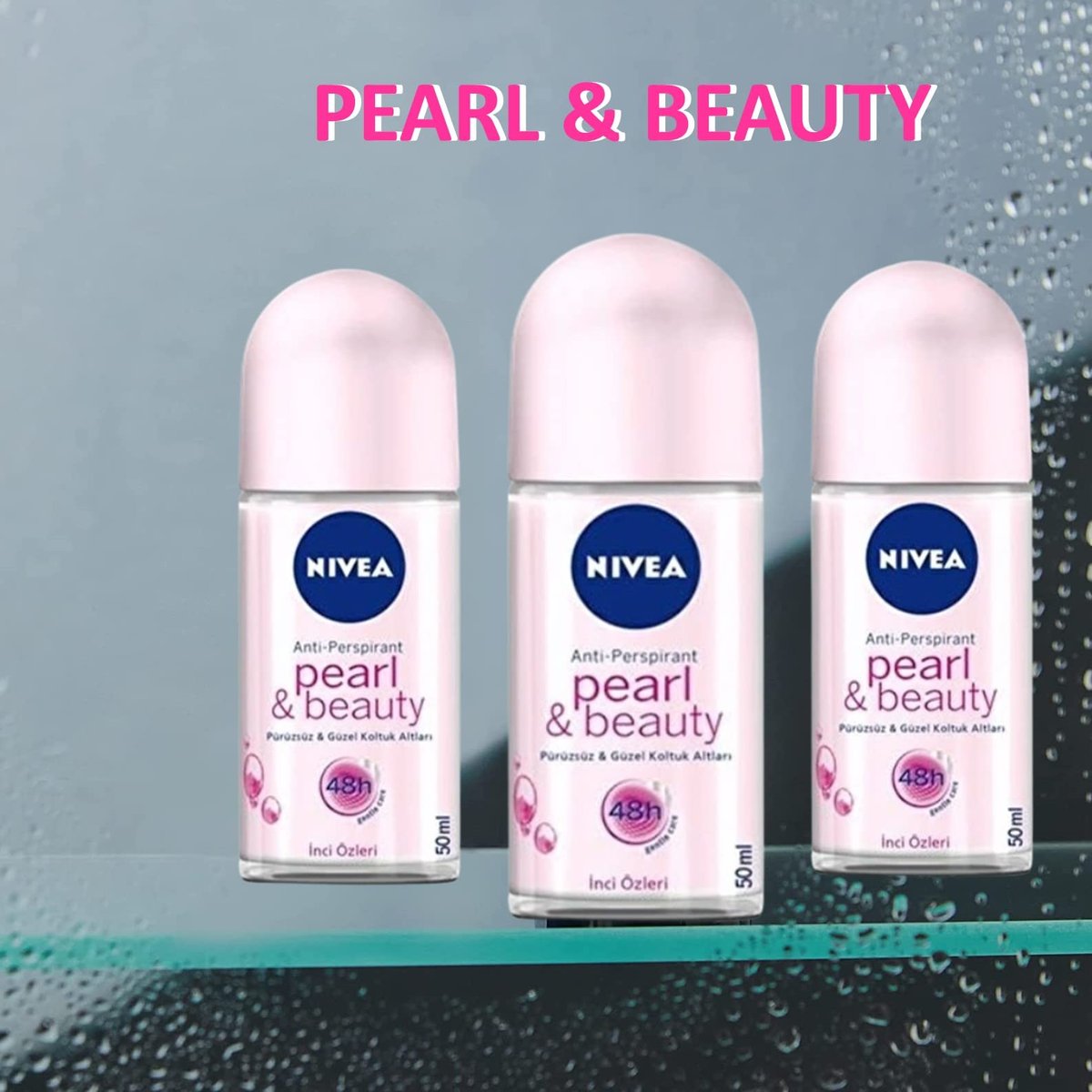 NIVEA Women Deodorant Roll On Pearl & Beauty, 3-Pack, 50ml Each - Long-Lasting Antiperspirant Protection Avelisse