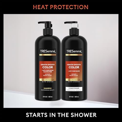 TRESemmé Keratin Smooth Color Shampoo and Conditioner Set - Anti-Fade, Anti-Frizz for Color-Treated Hair, 28 oz Each Avelisse