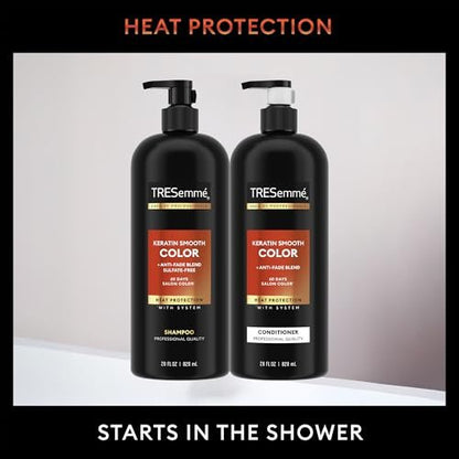 TRESemmé Keratin Smooth Color Shampoo and Conditioner Set - Anti-Fade, Anti-Frizz for Color-Treated Hair, 28 oz Each Avelisse