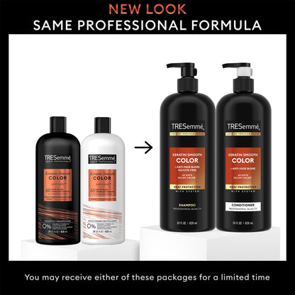 TRESemmé Keratin Smooth Color Shampoo and Conditioner Set - Anti-Fade, Anti-Frizz for Color-Treated Hair, 28 oz Each Avelisse