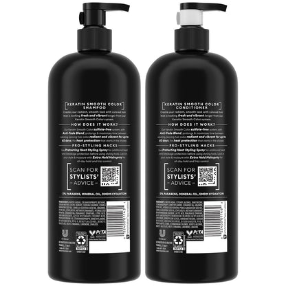 TRESemmé Keratin Smooth Color Shampoo and Conditioner Set - Anti-Fade, Anti-Frizz for Color-Treated Hair, 28 oz Each Avelisse