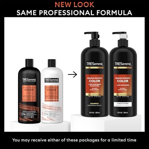 TRESemmé Keratin Smooth Color Shampoo and Conditioner Set - Anti-Fade, Anti-Frizz for Color-Treated Hair, 28 oz Each Avelisse