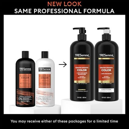 TRESemmé Keratin Smooth Color Shampoo and Conditioner Set - Anti-Fade, Anti-Frizz for Color-Treated Hair, 28 oz Each Avelisse
