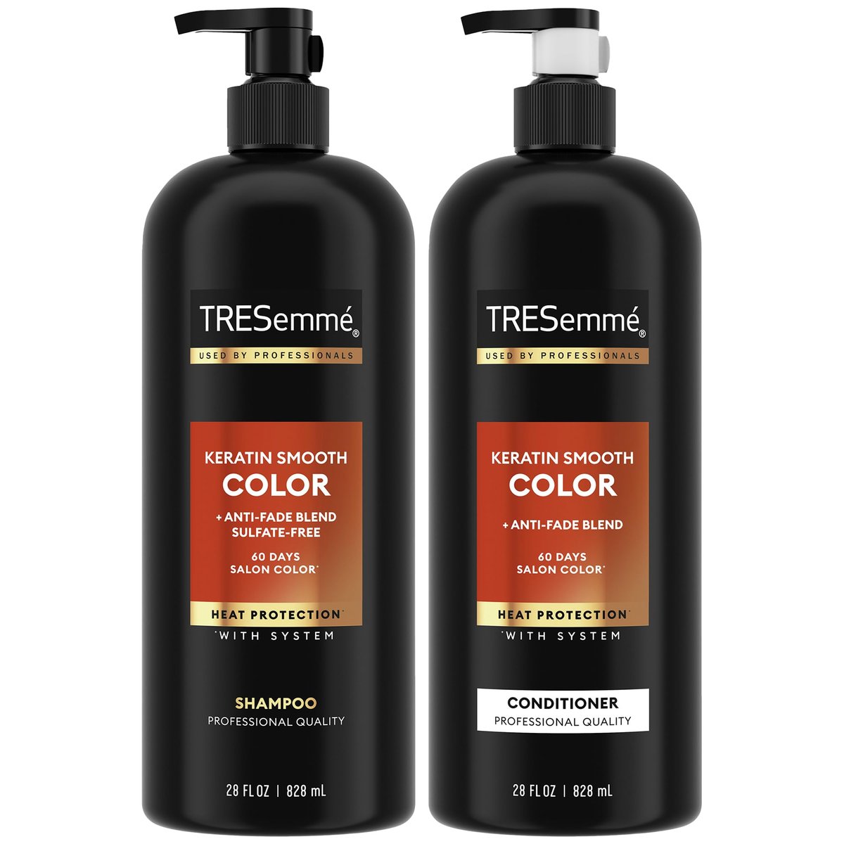 TRESemmé Keratin Smooth Color Shampoo and Conditioner Set - Anti-Fade, Anti-Frizz for Color-Treated Hair, 28 oz Each Avelisse