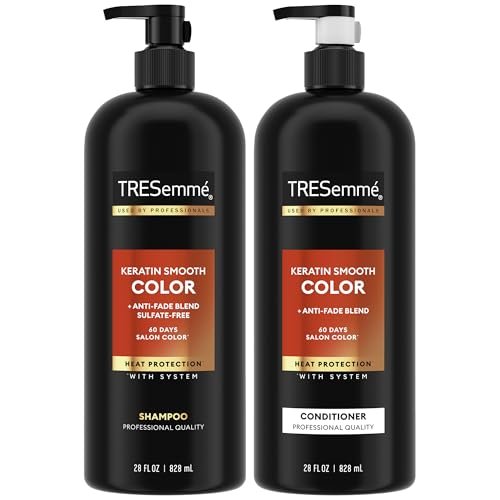 TRESemmé Keratin Smooth Color Shampoo and Conditioner Set - Anti-Fade, Anti-Frizz for Color-Treated Hair, 28 oz Each Avelisse