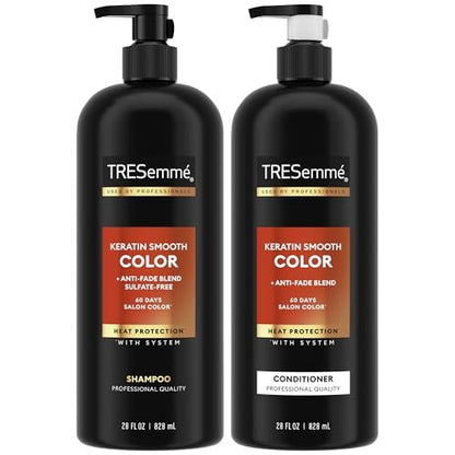 TRESemmé Keratin Smooth Color Shampoo and Conditioner Set - Anti-Fade, Anti-Frizz for Color-Treated Hair, 28 oz Each Avelisse