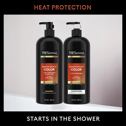 TRESemmé Keratin Smooth Color Shampoo and Conditioner Set - Anti-Fade, Anti-Frizz for Color-Treated Hair, 28 oz Each Avelisse