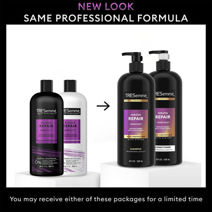 TRESemmé Keratin Repair Shampoo and Conditioner Set – Bond Repair Hair Treatment for Frizz Control, 28 Fl Oz Each Avelisse