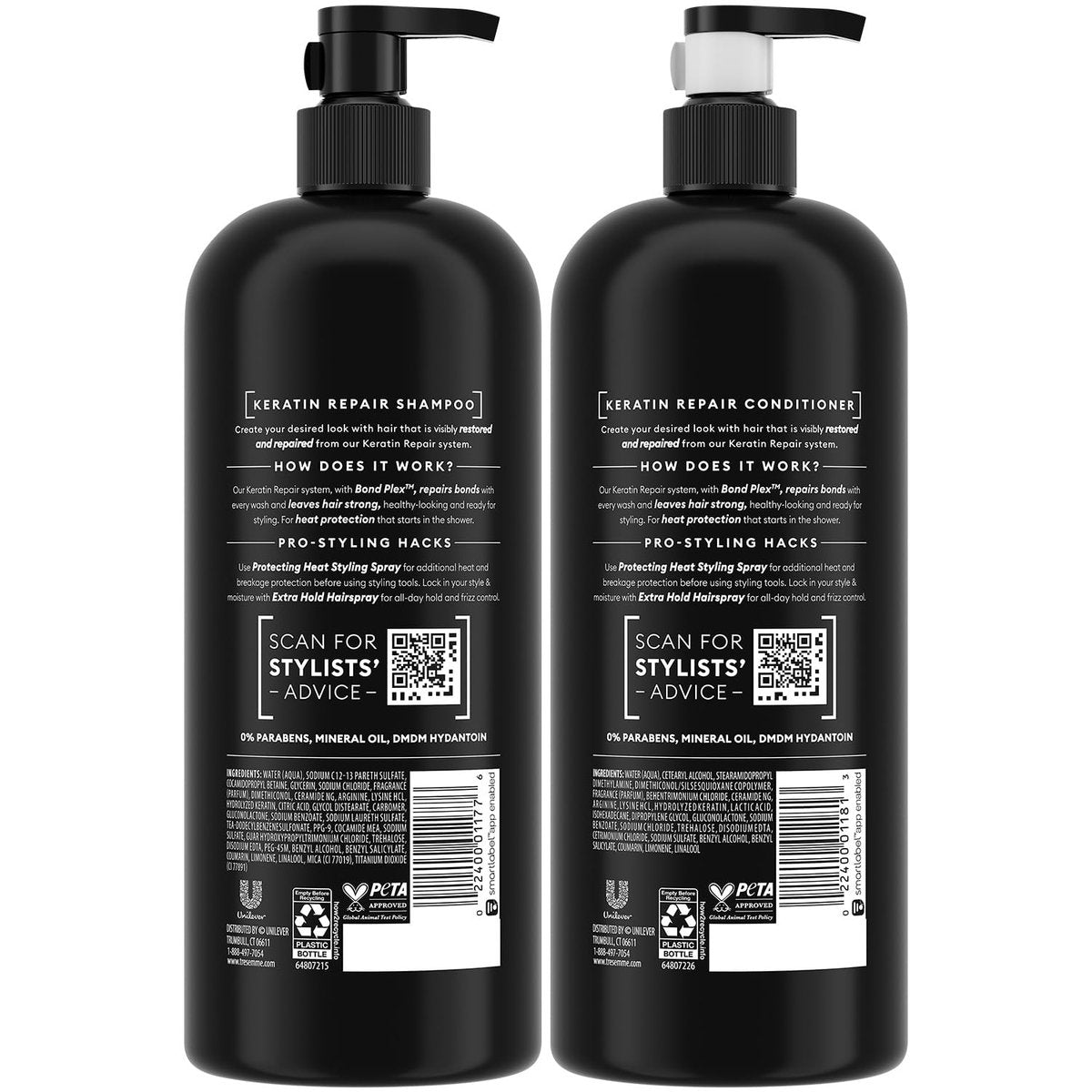 TRESemmé Keratin Repair Shampoo and Conditioner Set – Bond Repair Hair Treatment for Frizz Control, 28 Fl Oz Each Avelisse