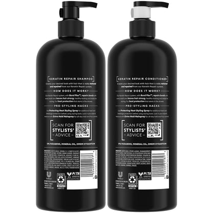 TRESemmé Keratin Repair Shampoo and Conditioner Set – Bond Repair Hair Treatment for Frizz Control, 28 Fl Oz Each Avelisse