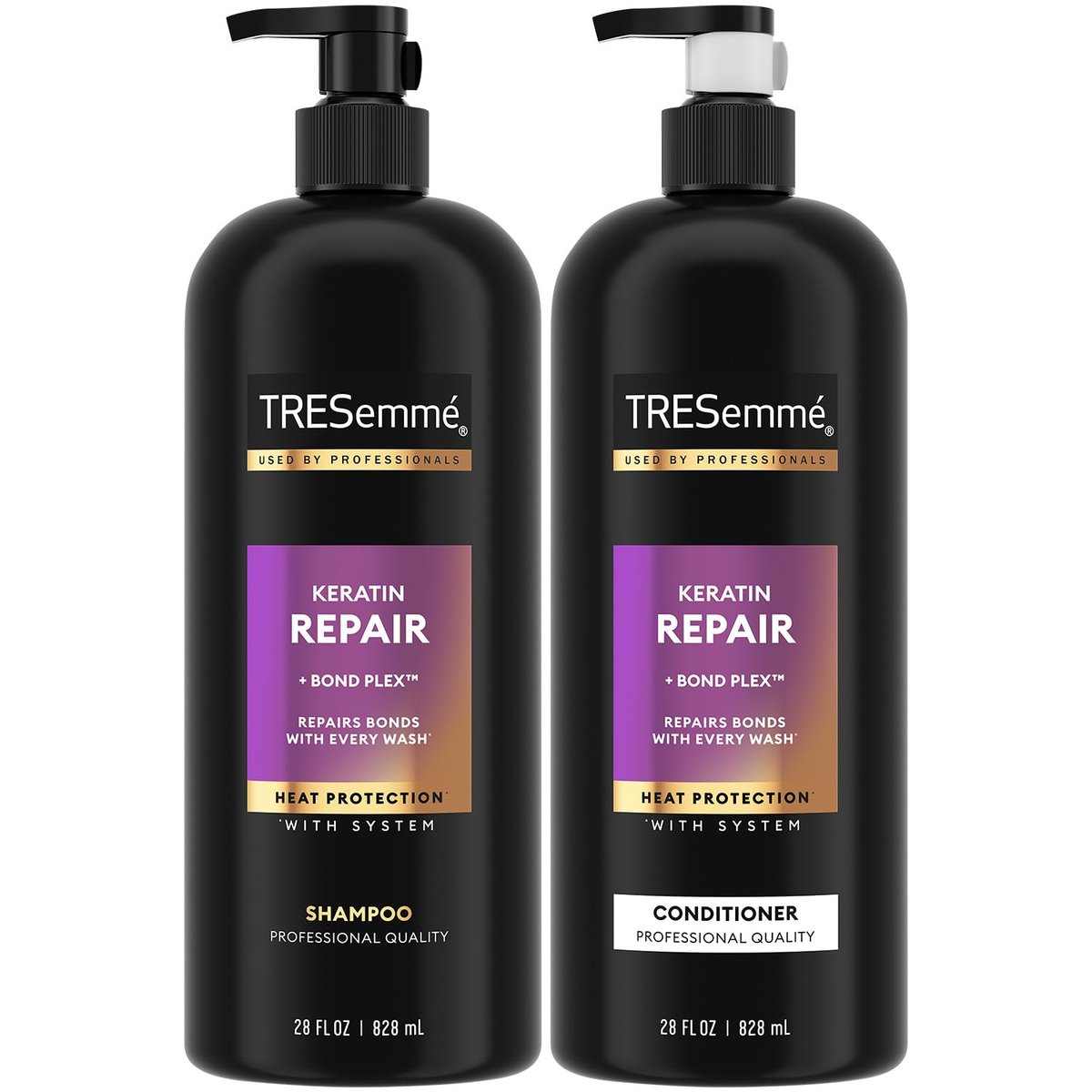 TRESemmé Keratin Repair Shampoo and Conditioner Set – Bond Repair Hair Treatment for Frizz Control, 28 Fl Oz Each Avelisse
