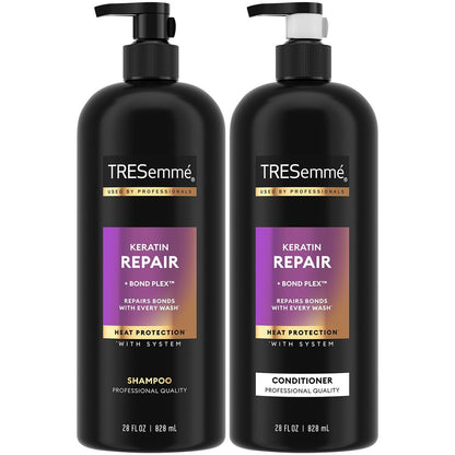 TRESemmé Keratin Repair Shampoo and Conditioner Set – Bond Repair Hair Treatment for Frizz Control, 28 Fl Oz Each Avelisse