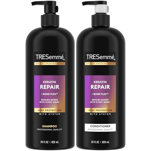 TRESemmé Keratin Repair Shampoo and Conditioner Set – Bond Repair Hair Treatment for Frizz Control, 28 Fl Oz Each Avelisse