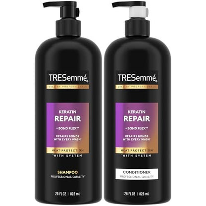 TRESemmé Keratin Repair Shampoo and Conditioner Set – Bond Repair Hair Treatment for Frizz Control, 28 Fl Oz Each Avelisse