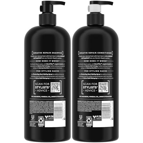 TRESemmé Keratin Repair Shampoo and Conditioner Set – Bond Repair Hair Treatment for Frizz Control, 28 Fl Oz Each Avelisse