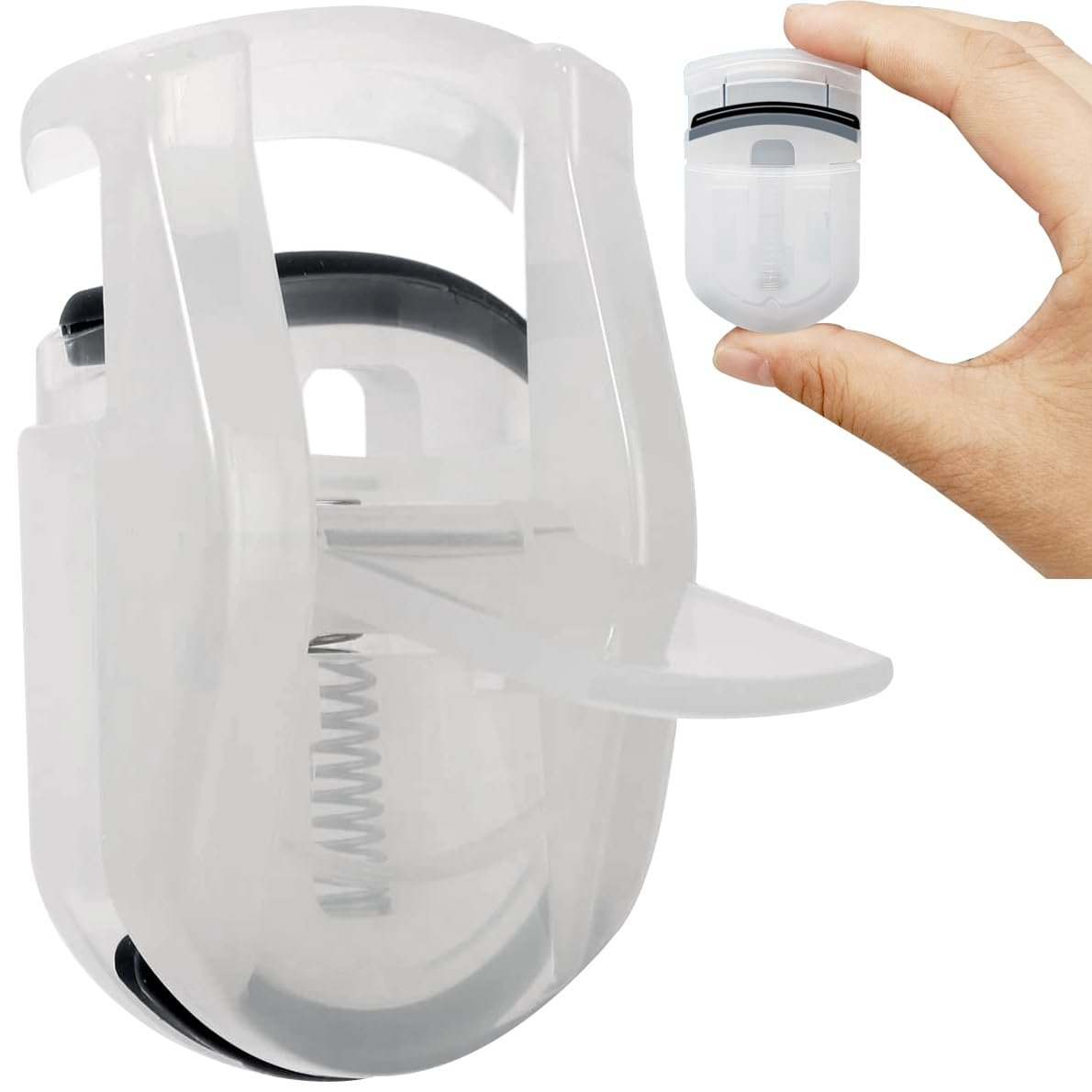 Ginalaia Travel Size Eyelash Curler - Mini Portable Lash Curler with Wide-Angle Design, Gentle on Lashes, White - görsel 1