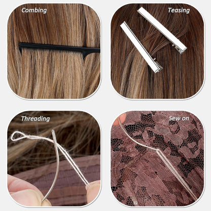 Complete Hair Extension Tools Kit – 600 Silicone Lined Micro Rings, Pliers, Needles, Clips, Comb, Threads & Rubber Bands for Professional & DIY Salon Results