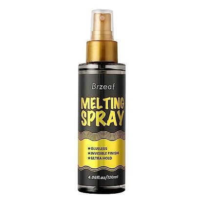 Brzeaf Lace Melting Spray & Holding Spray (120ml) – Extreme Hold, Glueless, Quick-Drying Wig Adhesive for Lace Wigs