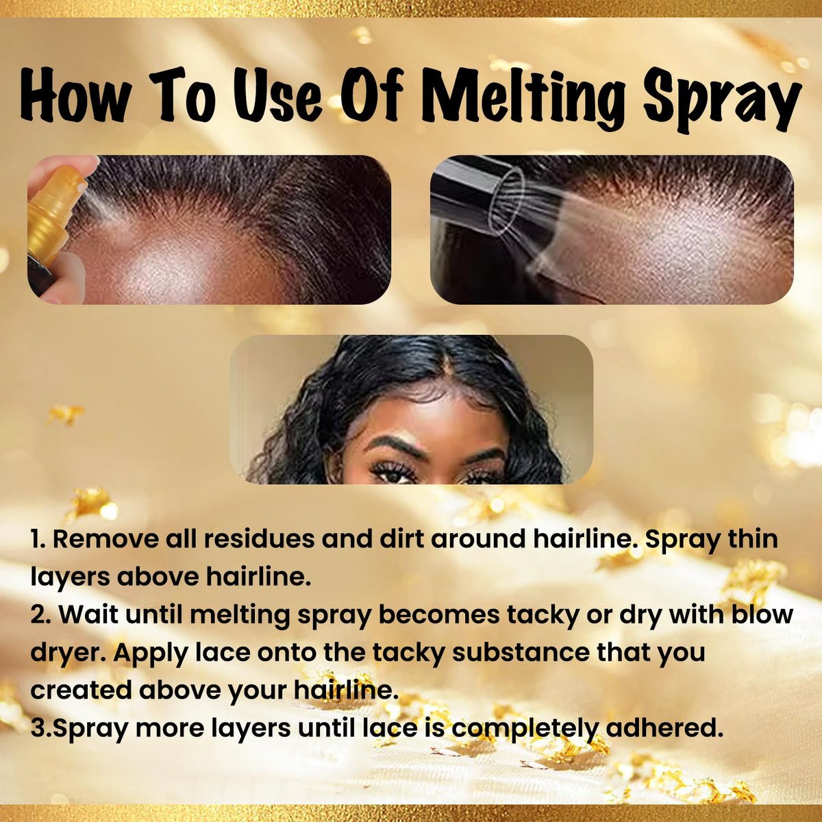 Brzeaf Lace Melting Spray & Holding Spray (120ml) – Extreme Hold, Glueless, Quick-Drying Wig Adhesive for Lace Wigs - görsel 11