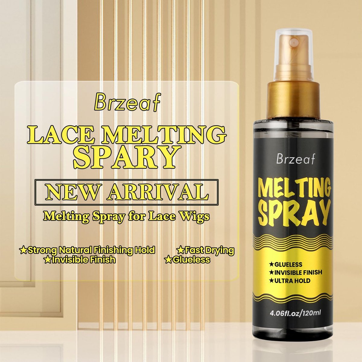 Brzeaf Lace Melting Spray & Holding Spray (120ml) – Extreme Hold, Glueless, Quick-Drying Wig Adhesive for Lace Wigs - görsel 5