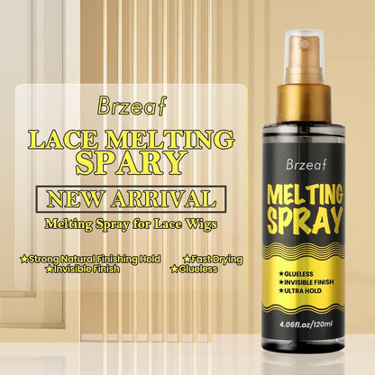 Brzeaf Lace Melting Spray & Holding Spray (120ml) – Extreme Hold, Glueless, Quick-Drying Wig Adhesive for Lace Wigs