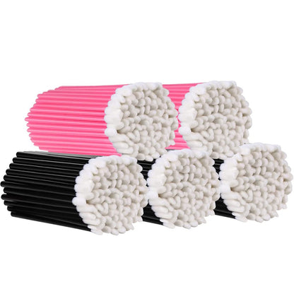 KINGMAS 500Pcs Disposable Lip Wands Applicators - Lint-Free Lip Brushes for Lipstick & Gloss, Black Plastic
