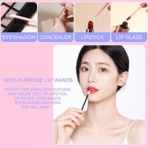 KINGMAS 500Pcs Disposable Lip Wands Applicators - Lint-Free Lip Brushes for Lipstick & Gloss, Black Plastic - görsel 10