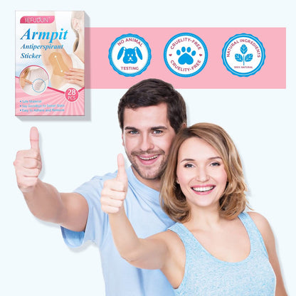 RTBYUE Underarm Sweat Pads - 28 Pack Invisible Self-Adhesive Cotton Armpit Antiperspirant Stickers for Women and Men