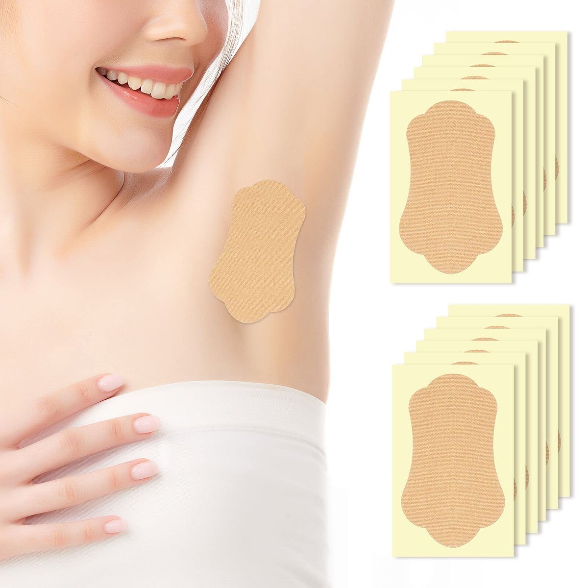 RTBYUE Underarm Sweat Pads - 28 Pack Invisible Self-Adhesive Cotton Armpit Antiperspirant Stickers for Women and Men - görsel 2