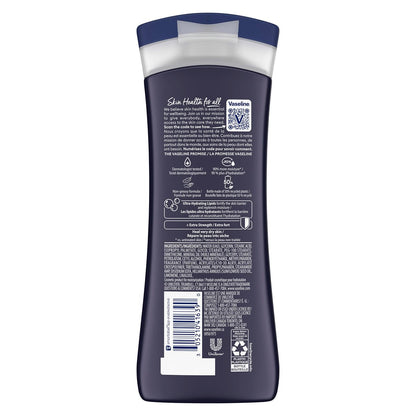 Vaseline Extra Strength 3-in-1 Lotion for Men + Original Lip Therapy – 2-Pack (10 Fl Oz Each) for Dry Skin, Face, Hands & Body Avelisse