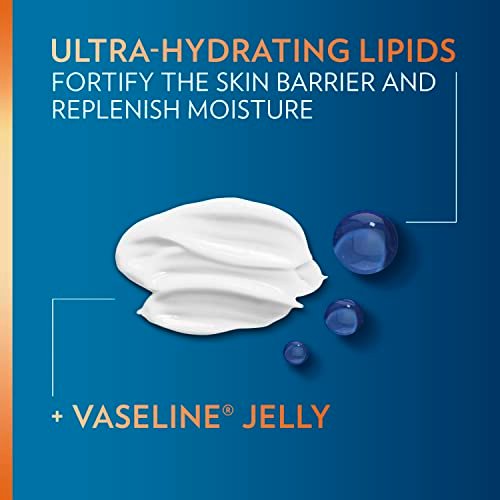 Vaseline Extra Strength 3-in-1 Lotion for Men + Original Lip Therapy – 2-Pack (10 Fl Oz Each) for Dry Skin, Face, Hands & Body Avelisse