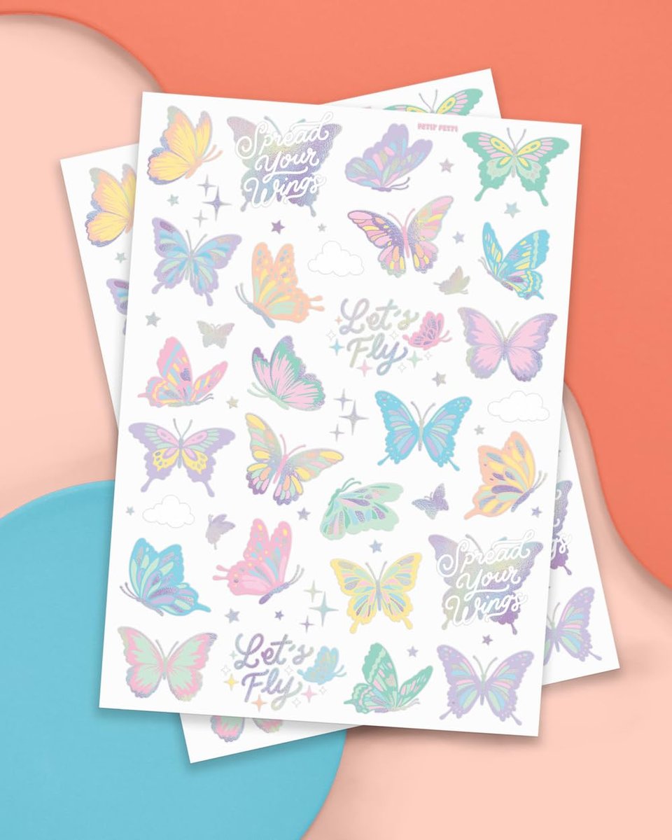 xo, Fetti Pastel Butterfly Temporary Tattoos - 70 Foil Styles for Rainbow Fairy Birthday Parties, Monarchs, Hearts, Flowers, Garden Arts & Baby Shower Decor - görsel 3