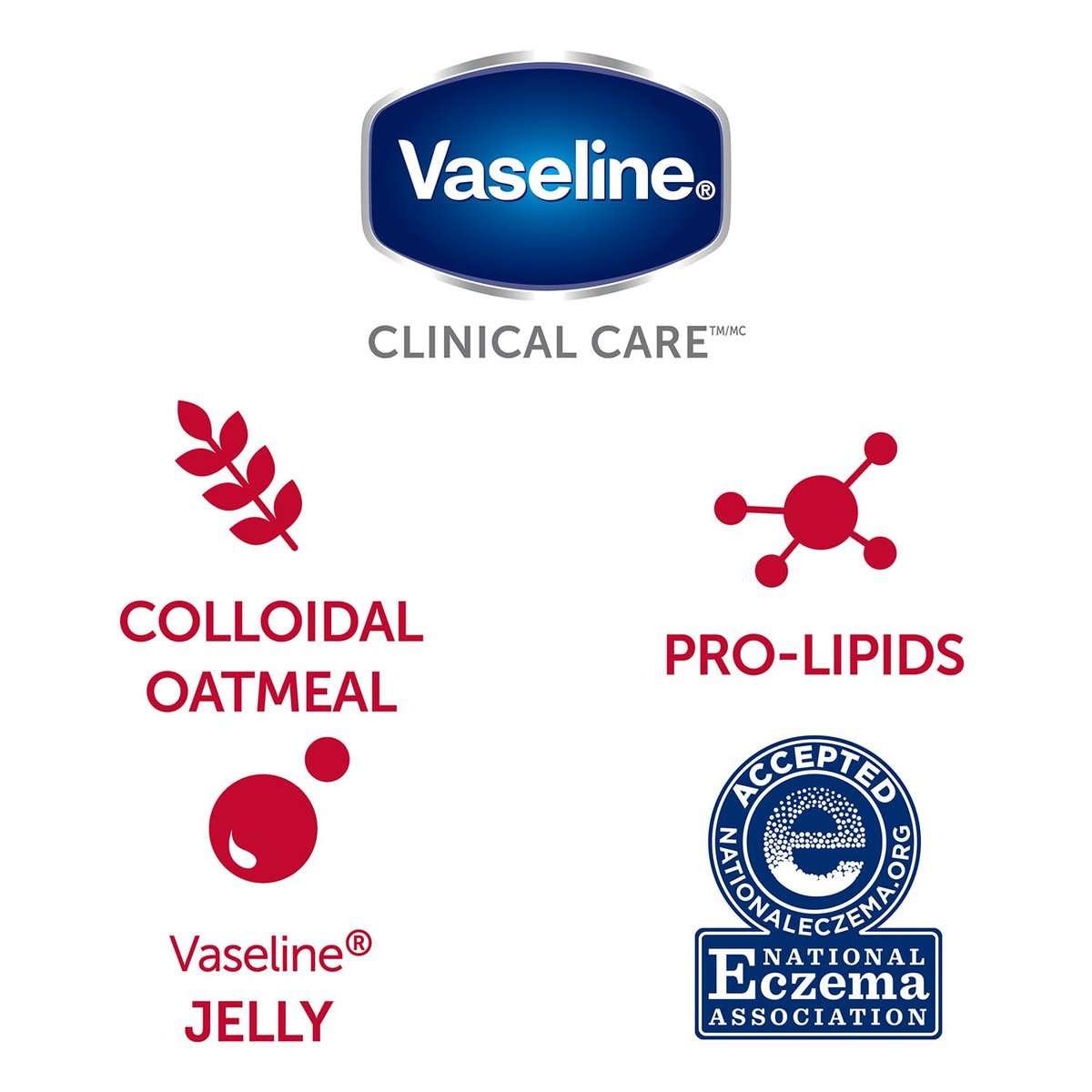 Vaseline Eczema Calming Therapy Cream 2-Pack with Colloidal Oatmeal + Original Lip Therapy – 3 Piece Set for Dry Skin Relief Avelisse