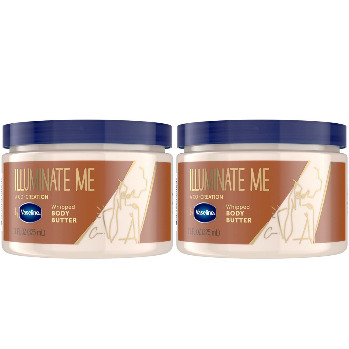 Vaseline Illuminate Me Whipped Body Butter 2-Pack – Lightweight Moisturizer for Luminous, Glowing Skin, 11 Oz Each Avelisse
