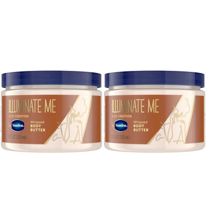 Vaseline Illuminate Me Whipped Body Butter 2-Pack – Lightweight Moisturizer for Luminous, Glowing Skin, 11 Oz Each Avelisse