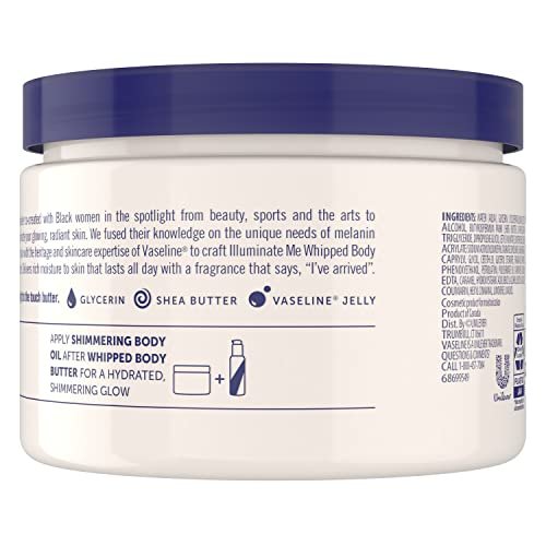 Vaseline Illuminate Me Whipped Body Butter 2-Pack – Lightweight Moisturizer for Luminous, Glowing Skin, 11 Oz Each Avelisse