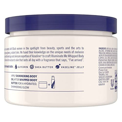 Vaseline Illuminate Me Whipped Body Butter 2-Pack – Lightweight Moisturizer for Luminous, Glowing Skin, 11 Oz Each Avelisse