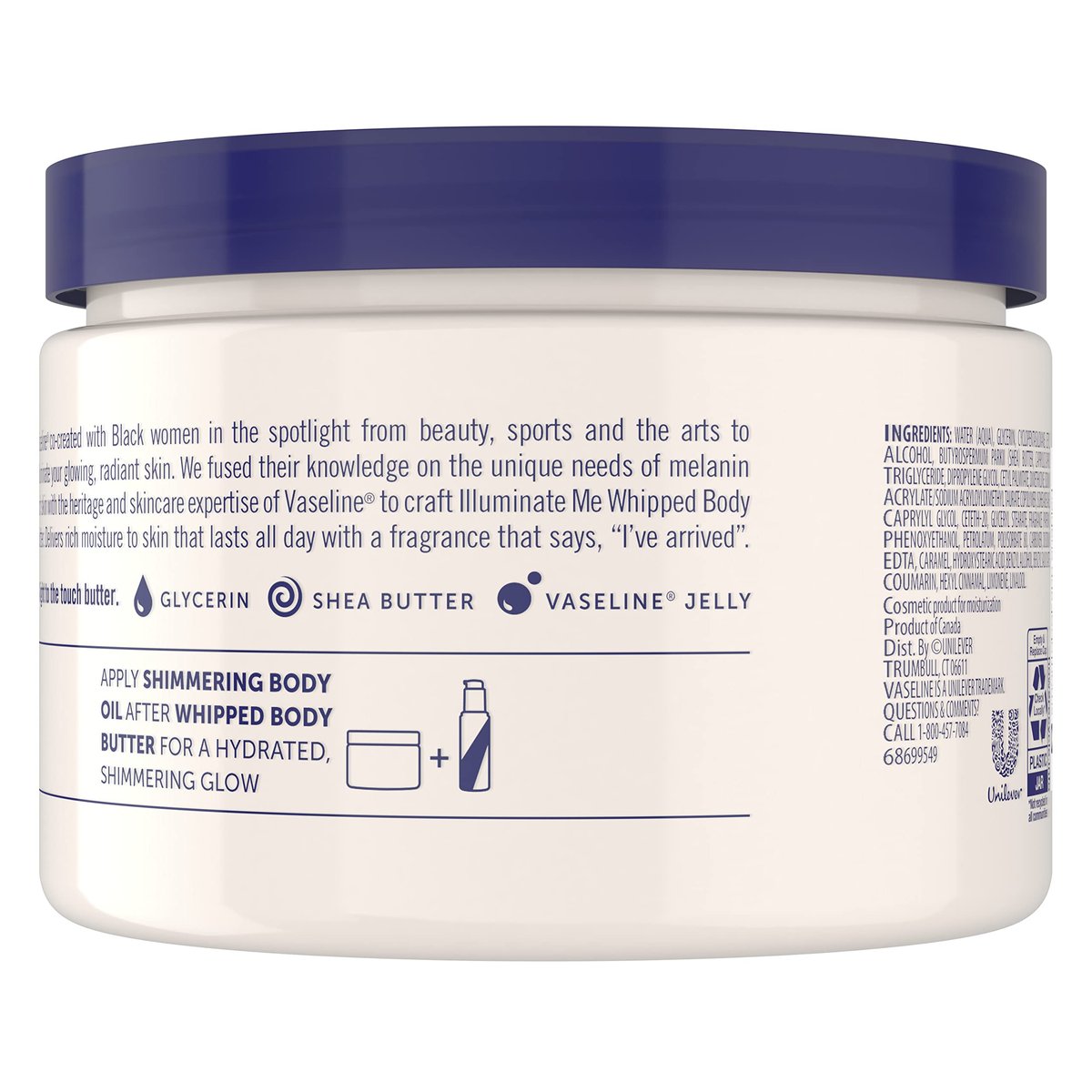 Vaseline Illuminate Me Whipped Body Butter 2-Pack – Lightweight Moisturizer for Luminous, Glowing Skin, 11 Oz Each Avelisse