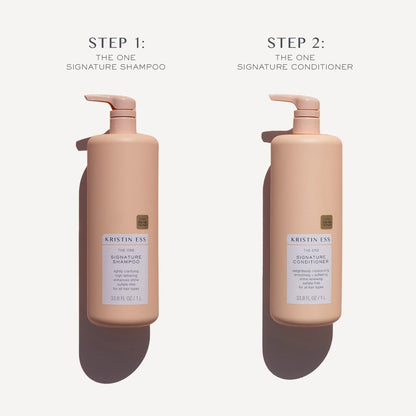 Kristin Ess Signature Shampoo and Conditioner Set with Pumps - Sulfate Free, Color Safe, Hydrating, 33.8 fl oz Each (2-Pack) Avelisse