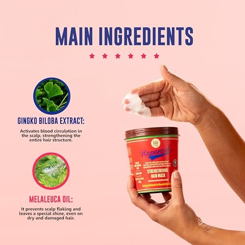Lola From Rio Rapunzel Strengthening Hair Mask - Restores Shine, For All Hair Types, 15.87 oz Avelisse
