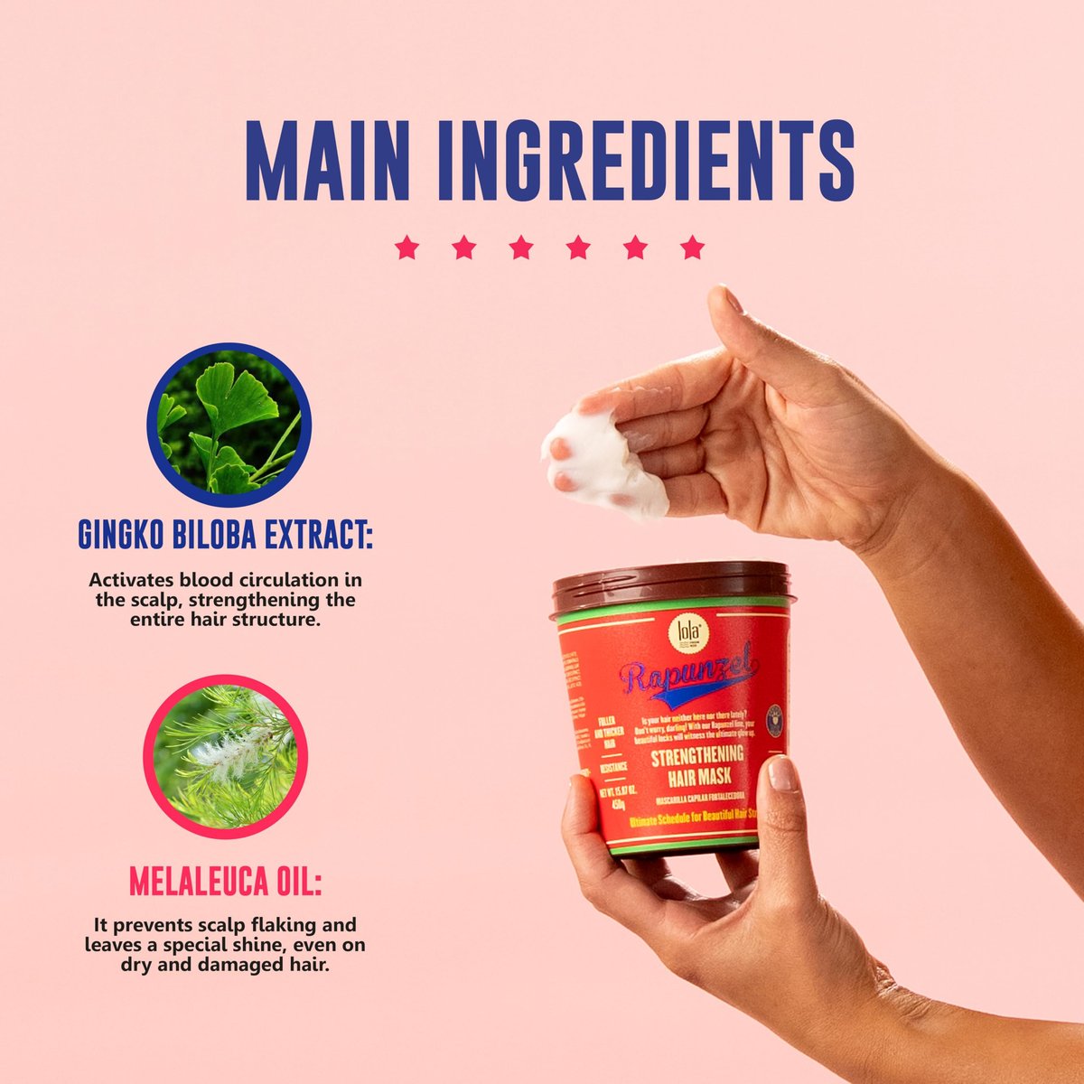 Lola From Rio Rapunzel Strengthening Hair Mask - Restores Shine, For All Hair Types, 15.87 oz Avelisse