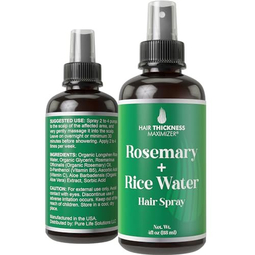 Longsheng Rice Water and Rosemary Hair Growth Spray for Women & Men - 4oz Vegan Scalp Treatment for Thickening, Moisturizing and Strengthening Dry, Weak Hair Avelisse