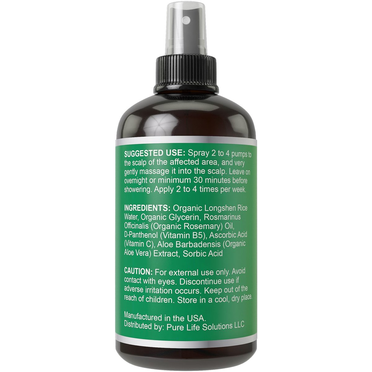 Longsheng Rice Water and Rosemary Hair Growth Spray for Women & Men - 4oz Vegan Scalp Treatment for Thickening, Moisturizing and Strengthening Dry, Weak Hair Avelisse