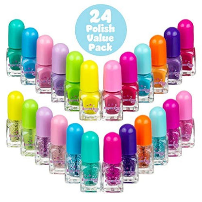 EXPRESSIONS 24-Piece Scented Nail Polish Value Pack – Non-Toxic, Water-Based Manicure & Pedicure Set for Girls Avelisse