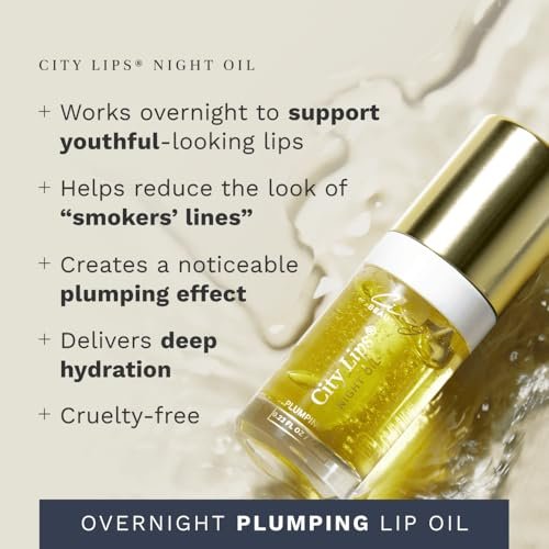 City Lips Night Oil - Overnight Lip Plumping & Hydrating Treatment with Hyaluronic Acid & Plant Extracts Avelisse