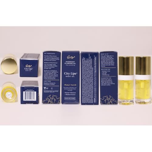 City Lips Night Oil - Overnight Lip Plumping & Hydrating Treatment with Hyaluronic Acid & Plant Extracts Avelisse