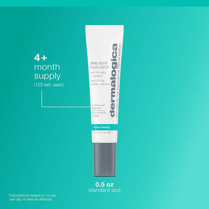 Dermalogica Deep Acne Liquid Patch – Sulfur Acne Treatment with Niacinamide, Invisible Spot Treatment for Blemish-Prone Skin (0.5 fl oz) Avelisse