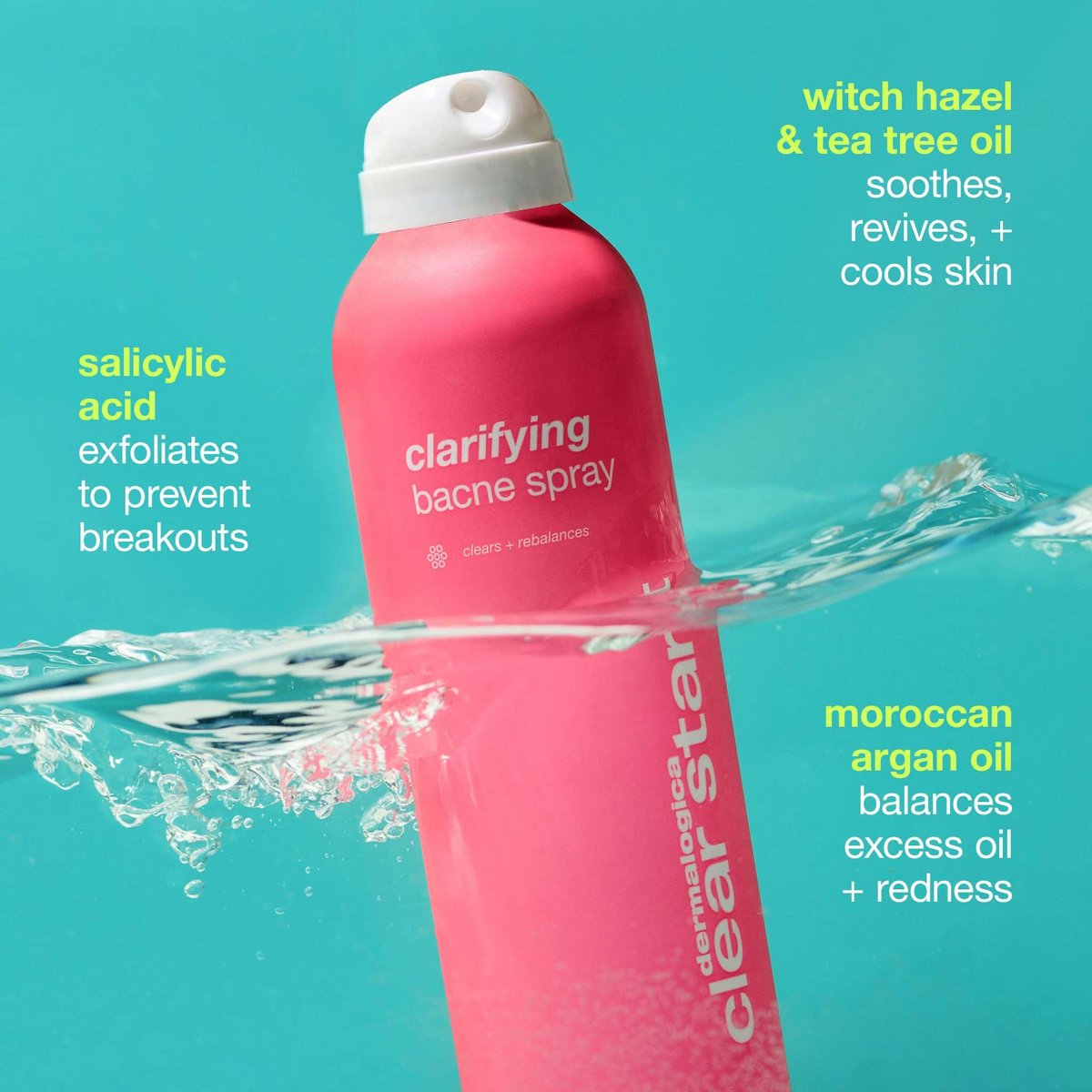 Dermalogica Clear Start Clarifying Bacne Spray - Back Acne Treatment with Salicylic Acid, Witch Hazel, Tea Tree Oil, 6 fl oz Avelisse