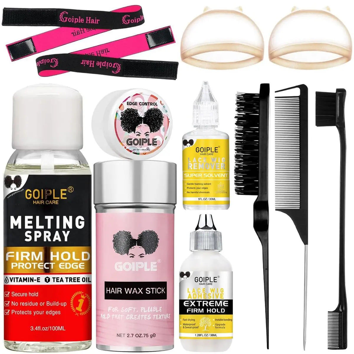 WOZUTUNT Hair Extension Adhesive Spray Kit – Lace Front Wig & Closure Glue, No Melt Formula for Wigs & Extensions Avelisse
